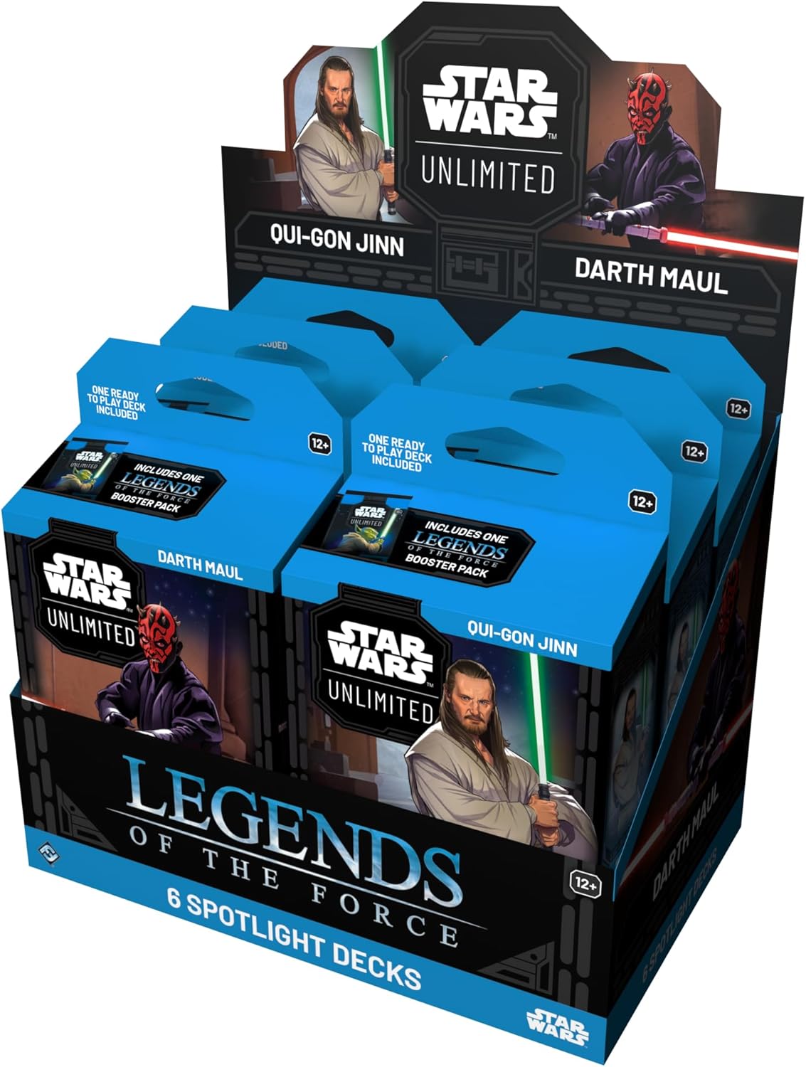 Star Wars: Unlimited TCG Legends of The Force Spotlight Deck Display - Includes 6 Pre-Built Decks with Exclusive Cards, Ages 12+, 2+ Players, 20 Minute Playtime, Made by Fantasy Flight Games