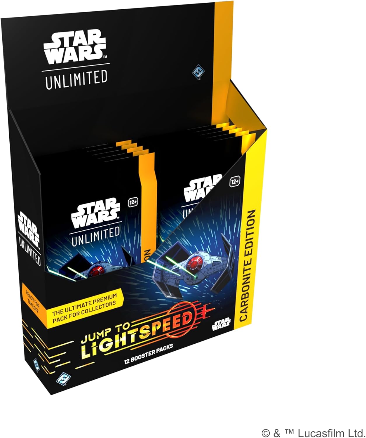 Star Wars: Unlimited TCG Jump to Lightspeed Carbonite Booster Display - 12 Packs, Exclusive Cards, Foils & Hyperspace Variants! Ages 12+, 2+ Players, 20 Min Playtime, Made by Fantasy Flight Games