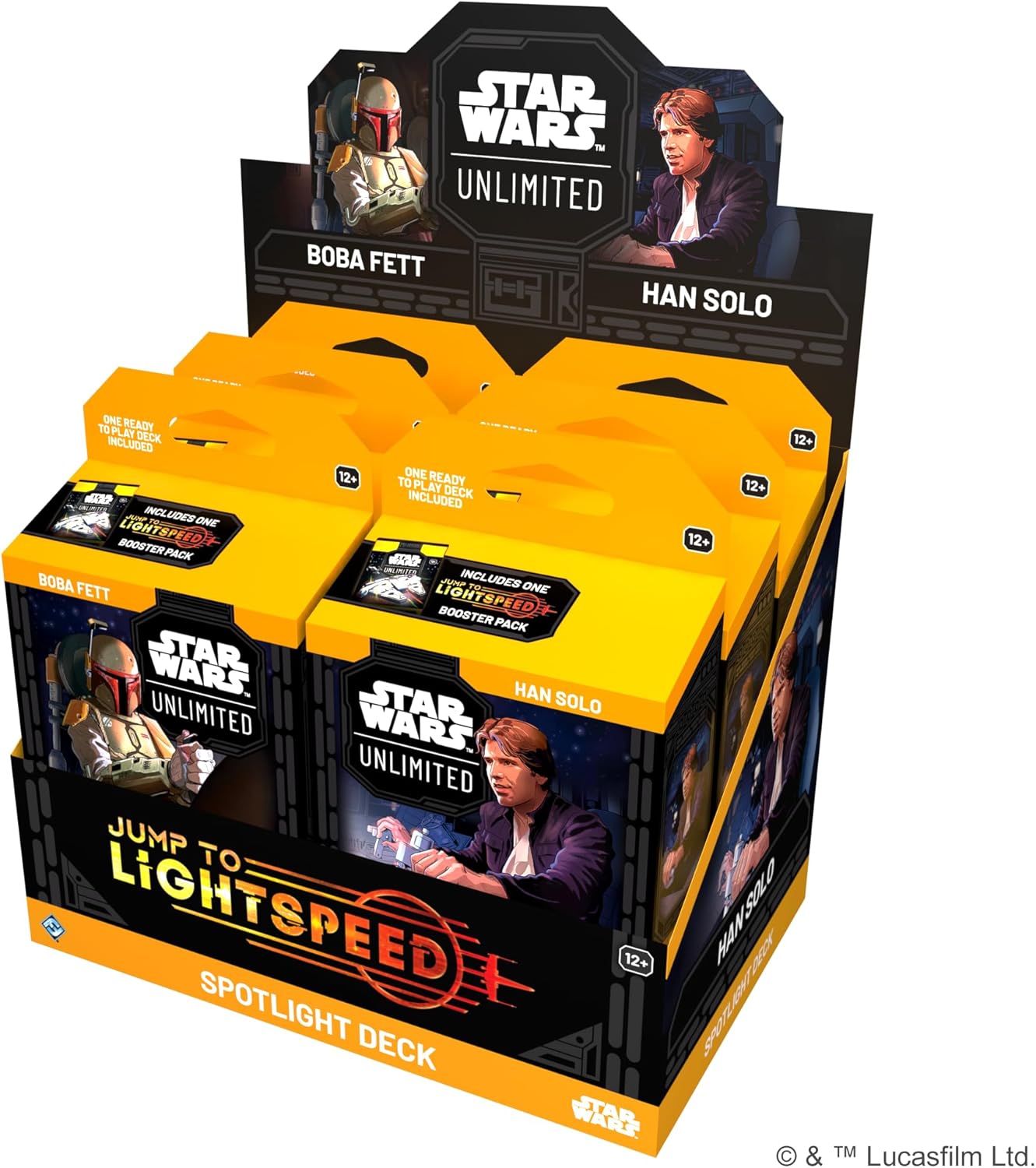 Star Wars: Unlimited TCG Jump to Lightspeed Spotlight Deck Display - Includes 6 Pre-Built Decks with Exclusive Cards, Ages 12+, 2+ Players, 20 Minute Playtime, Made by Fantasy Flight Games