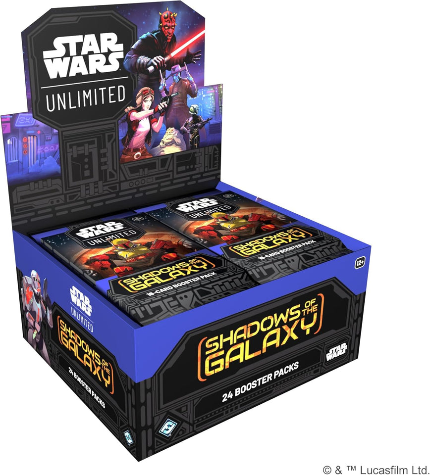 Asmodee Star Wars: Unlimited TCG Shadows of The Galaxy Booster Display (Set of 24 Booster Packs) - Trading Card Game for Kids & Adults, Ages 12+, 2+ Players, 20 Min Playtime