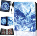 Trading Card Binder 9 Pocket, Collectible Trading Card Albums Fits 900 Cards with 50 Removable Sleeves,Waterproof Card Holder Album for Sports Cards(Nordic Frozen Phoenix, 900P)