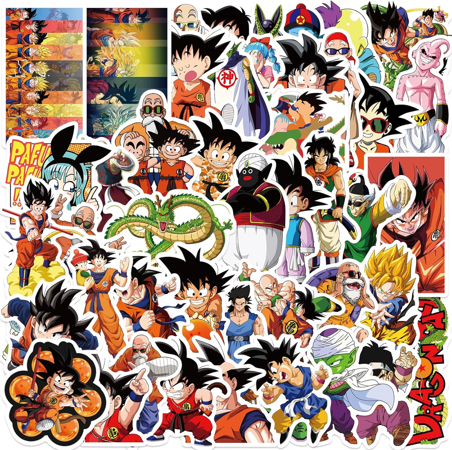 50pcs Anime Manga Dragon and Ball Stickers for Kids, Cool Waterproof Vinyl Decal for Teen Adult Boy Laptop, Travel Case, Phone, Bike, Water Bottle, Guitar, Computer, Skateboard (ball50)