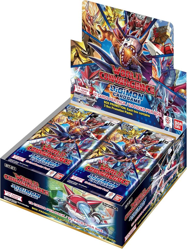 Bandai | Digimon: World Convergence (BT21) Booster Display | Trading Card Game | Ages 6+ | 2 Players | 15+ Minutes Playing Time